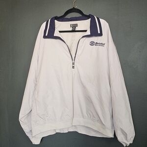 Vintage Bristol Motor Speedway Racetrack Gear For Sports Navy and Cream Jacket